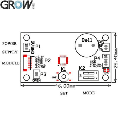 GROW K202+R502-AW DC12V Low Power Consumption Fingerprint Access Control Board