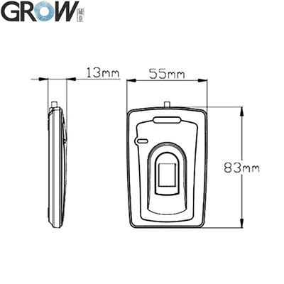 GROW R102A Capacitive USB Fingerprint Reader With DC5V 208*288 Pixel 1500 Capacity For Windows Android Access Control