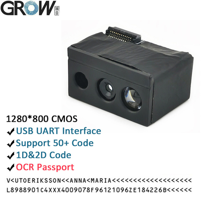 GROW GM69Pro-S 1280*800CMOS OCR/1D/2D Barcode Scanner Module USB UART Interface QR Code Bar Code Reader پشتیبانی از OCR پاسپورت