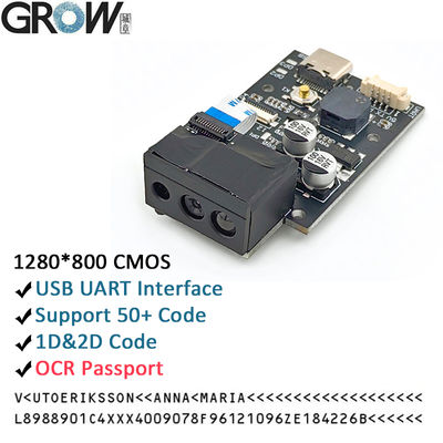 GROW GM69Pro 1280*800CMOS OCR/1D/2D Barcode Scanner Module USB UART Interface QR Code Bar Code Reader پشتیبانی از OCR پاسپورت